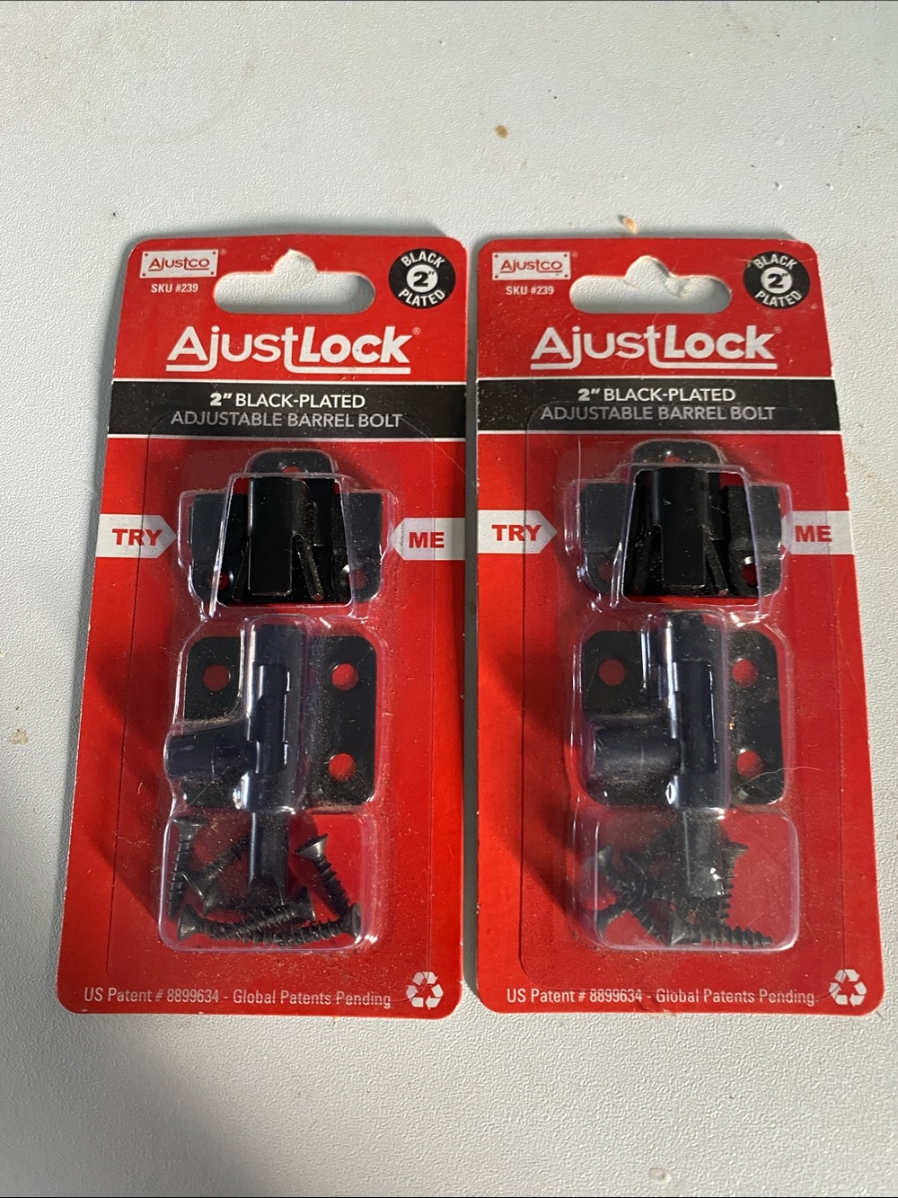 2" Black-Plated Adjustable Barrel Bolt - Black